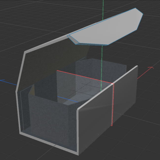 I modelled the inside segments of the case and added a felt texture. I also edited the
                top flap by adjusting the edges.