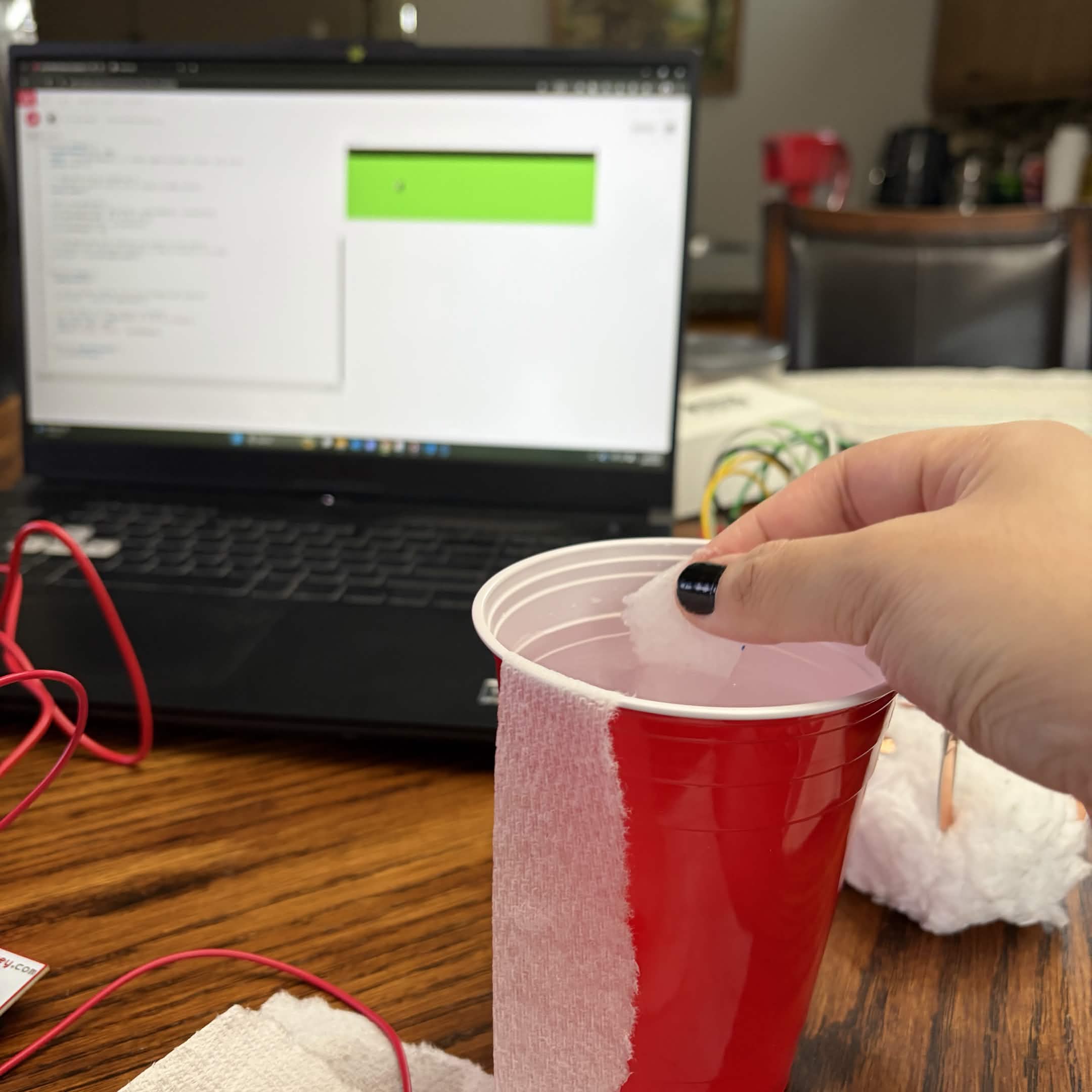 Experimenting with water as an input.