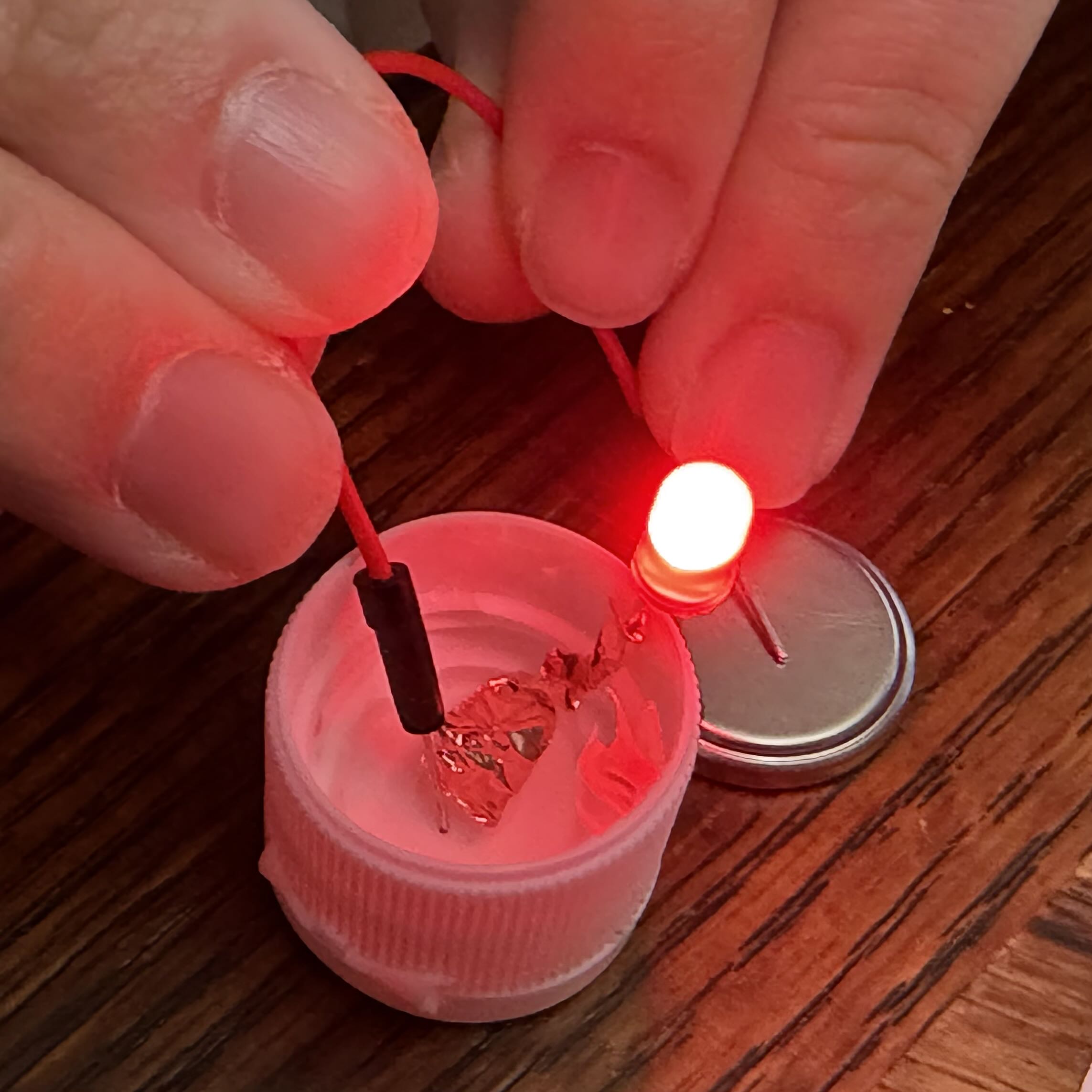 Testing to see how conductive water is with the materials in the kit. 
                Used this information if I wanted to try making a wearable that can be used underwater. 
                I added conductive tape to see if it can hold well underwater too.