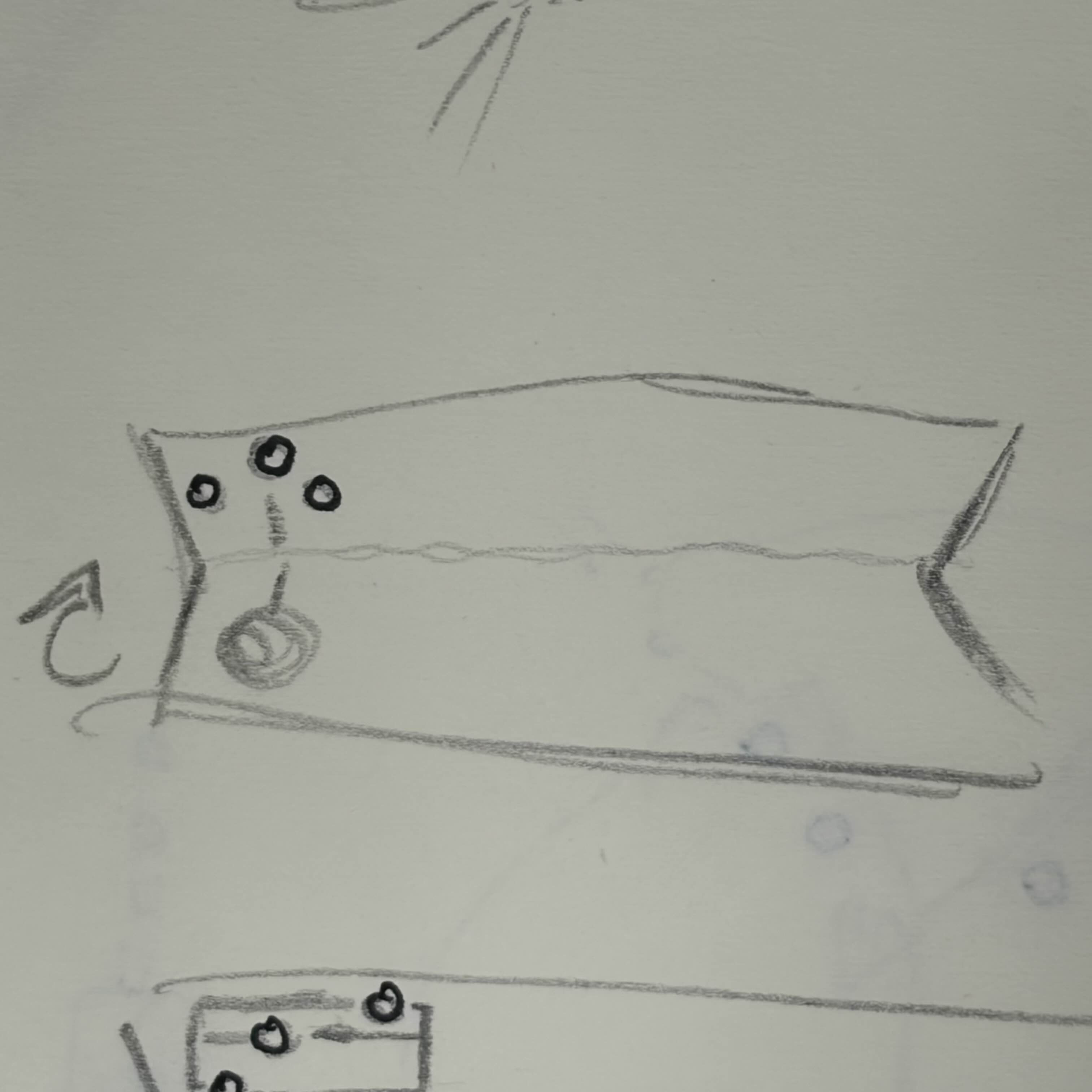 The initial iteration of the circuit sewed onto the beanie via conductive thread. The beanie flap would be folded up in order
                to hide the battery.