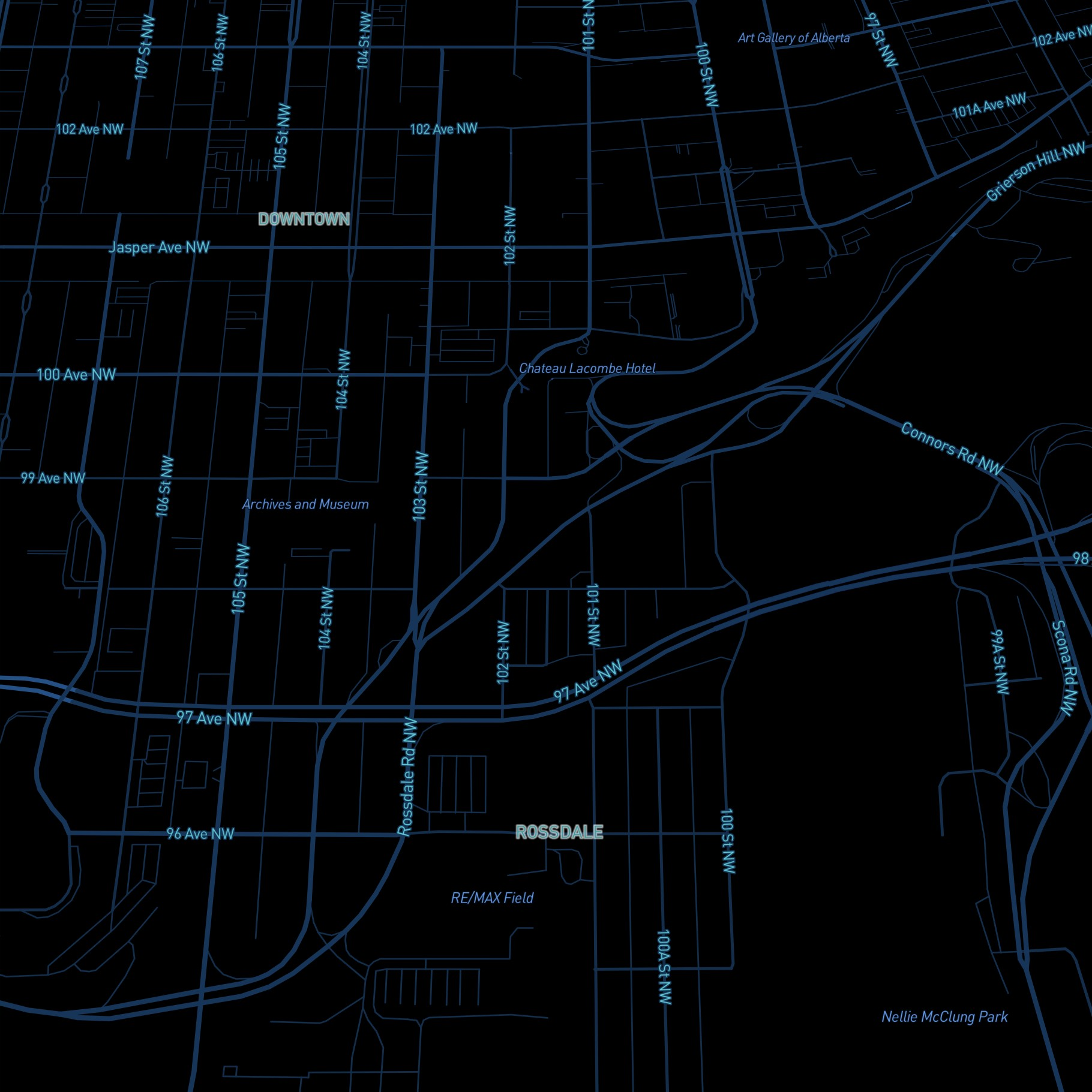 Working with a maximum of 2 colors in Mapbox. This was a concept for a laser cut map.