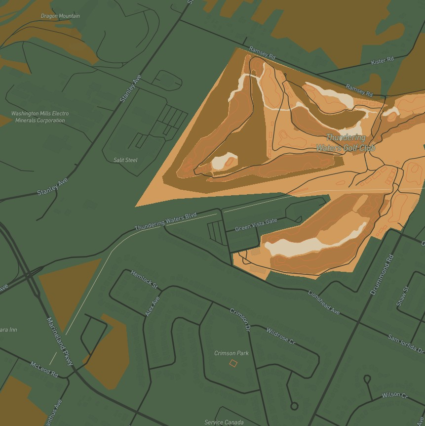 Working with Mapbox's labels and its visibility on colors. I wanted to experiment on an area with more land space instead of a neighbourhood.