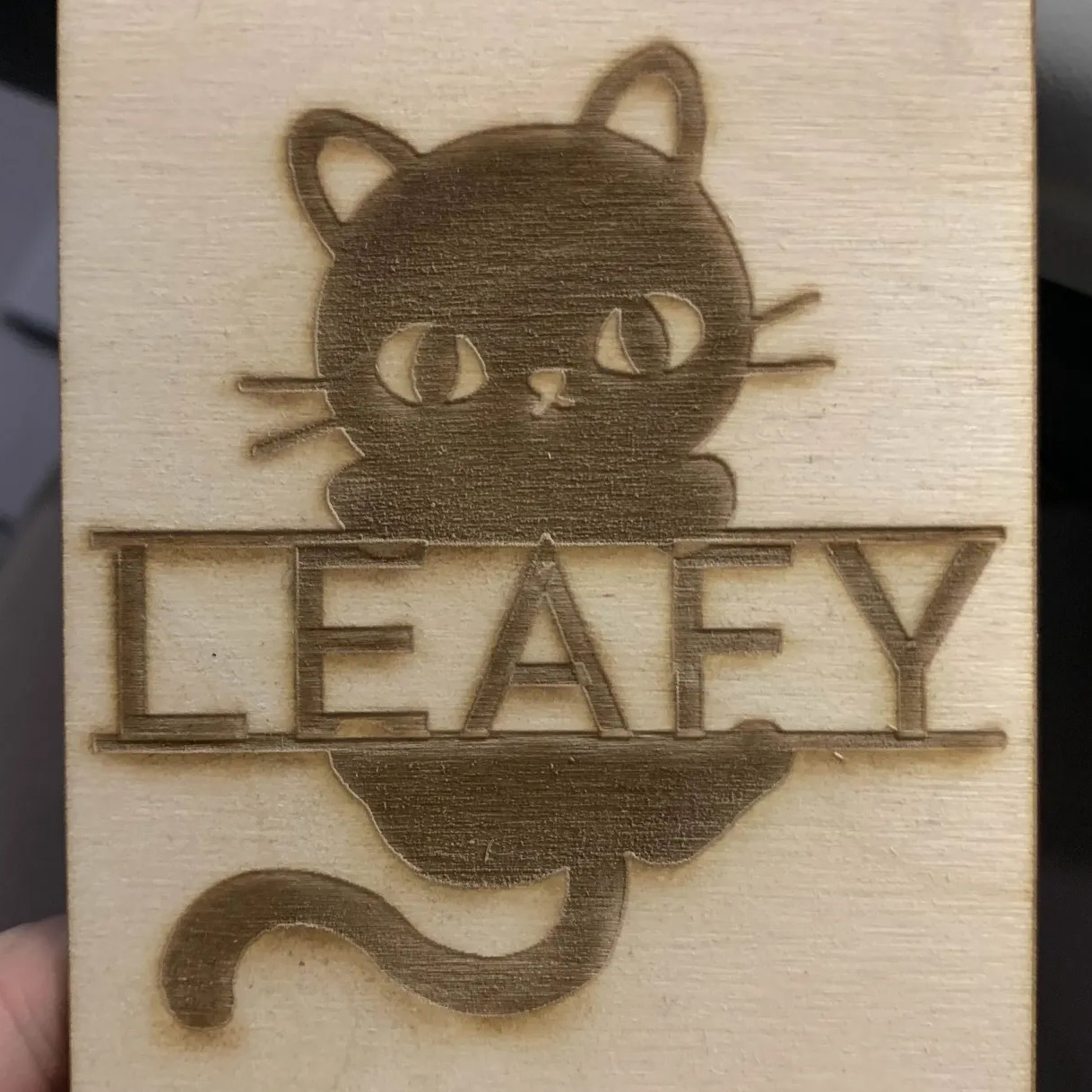 Leah's Leafy phone stand. The overlapping strokes are less prominent even with the revisions in Adobe Illustrator.