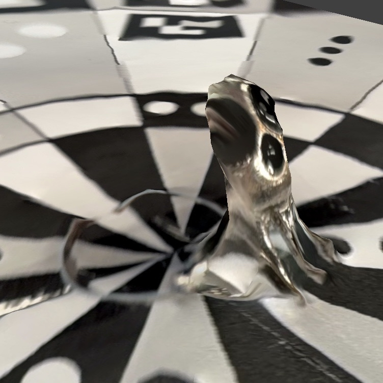 A failed scan of my skull ring. The back part was merged with the floor.